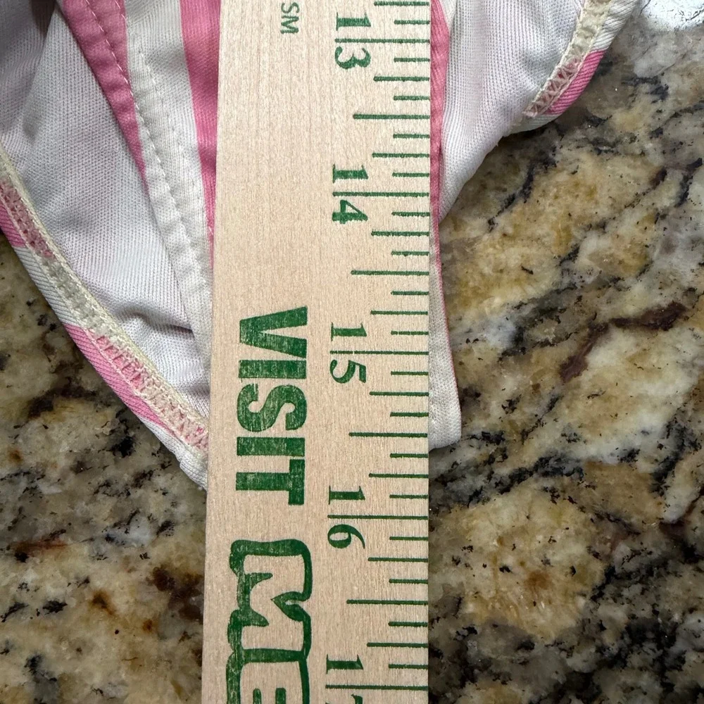 Vintage Star Fish Girls Pink White Striped Dolphin Cutout One Piece Swimsuit 4T